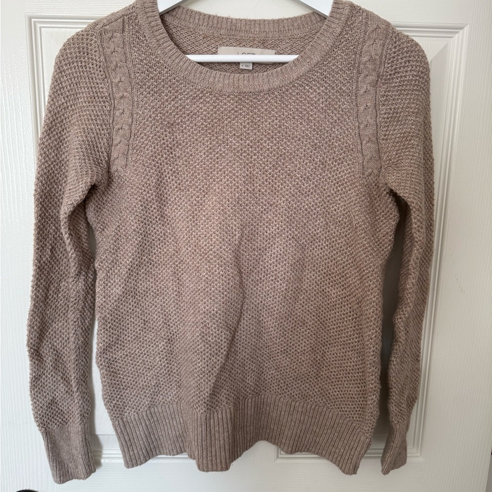 LOFT Taupe Crew Neck Sweater